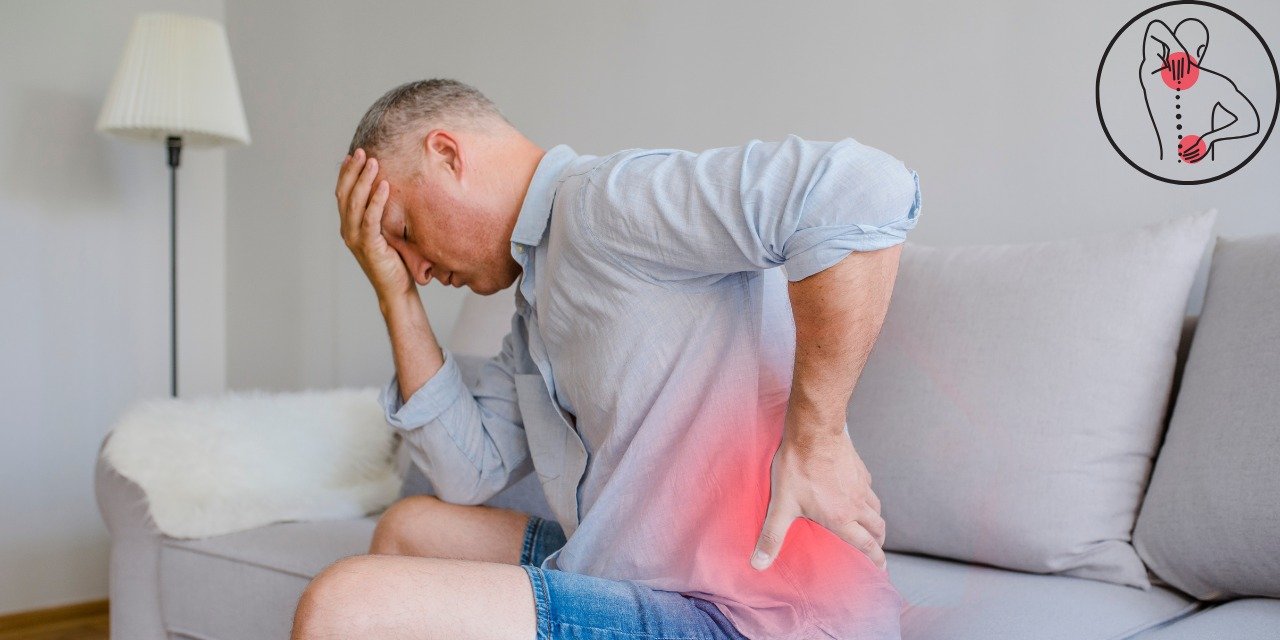 "Doctor consulting patients about spinal pain treatment options without surgery at a medical clinic"